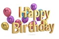 Happy Birthday words festive background 3D illustration. Royalty Free Stock Photo