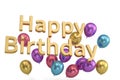Happy Birthday words festive background 3D illustration. Royalty Free Stock Photo