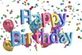 Happy Birthday words festive background 3D illustration. Royalty Free Stock Photo