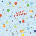 Happy birthday wrapping paper for kids, seamless pattern illustration Royalty Free Stock Photo