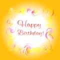 Happy birthday yellow greeting card
