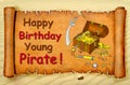 Happy birthday young pirate card Royalty Free Stock Photo