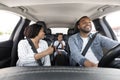 Happy black family enjoying car ride together Royalty Free Stock Photo