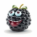 Happy Blackberry Cartoon. Generative AI