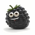 Happy Blackberry Cartoon. Generative AI