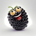 Happy Blackberry Cartoon. Generative AI