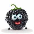 Happy Blackberry Cartoon. Generative AI