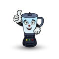 Happy blender mascot cartoon character with thumbs up