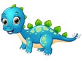 Happy blue dinosaur cartoon Royalty Free Stock Photo