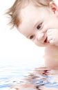 Happy blue-eyed baby boy Royalty Free Stock Photo