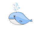 Happy blue whale cartoon Royalty Free Stock Photo