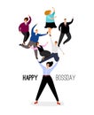 Happy boss day illustration