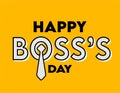 happy bosses day in yellow background