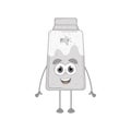 Happy bottle of milk cartoon kawaii Vector