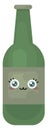 Happy bottle of wine , illustration, vector