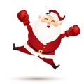 Happy Boxing Day. Cartoon Cute, Funny Santa Claus with red