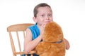 Happy boy with bear friend Royalty Free Stock Photo