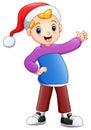 Happy boy cartoon wearing christmas sweater Royalty Free Stock Photo