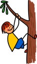 Happy Boy Climbing Tree Royalty Free Stock Photo