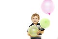 Happy boy with colorful balloons Royalty Free Stock Photo