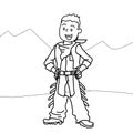 Happy boy coloring page Royalty Free Stock Photo
