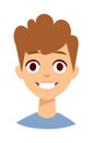 Happy boy face vector illustration.