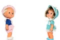 Happy boy and girl doll Royalty Free Stock Photo
