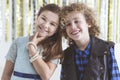 Happy boy and girl Royalty Free Stock Photo