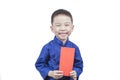 Happy boy holding Red envelope for chinese new year