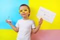 Happy boy holding a toy sink and a soap. Wash your hands. Health care concept. Royalty Free Stock Photo