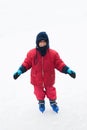 Happy boy ice skating Royalty Free Stock Photo