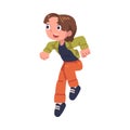 Happy Boy Jumping High with Joy and Excitement Feeling Freedom Vector Illustration Royalty Free Stock Photo