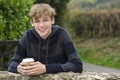 Happy Boy Male Child Teenager Drinking Coffee