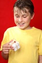 Happy boy with present of gift Royalty Free Stock Photo