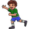 Happy Boy Running Cartoon Colored Clipart Royalty Free Stock Photo