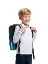 Happy boy with schoolbag Royalty Free Stock Photo