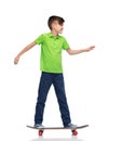 Happy boy with skateboard Royalty Free Stock Photo