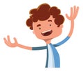 Happy boy spreading his arms illustration cartoon character