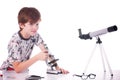 Happy boy studying science Royalty Free Stock Photo