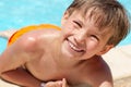 Happy boy in swimming pool Royalty Free Stock Photo