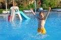 Happy boy in swimming pool Royalty Free Stock Photo