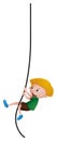 Happy boy swining on rope Royalty Free Stock Photo