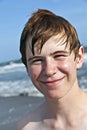 Happy boy with wet hair at Royalty Free Stock Photo