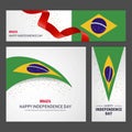 Happy Brazil independence day Banner and Background Set Royalty Free Stock Photo