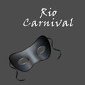 Happy Brazilian Carnival Day. grey carnival mask on grey background