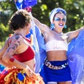 Happy Brazilian Women Dancing at Carnaval Parade, Rio de Janeiro, Brazil