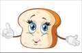 Cute slice of bread character vector illustration