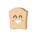 Happy bread emoji. lucky food vector illustration