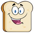 Happy Bread Slice Cartoon Character