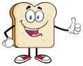 Happy Bread Slice Cartoon Mascot Character Giving A Thumb Up